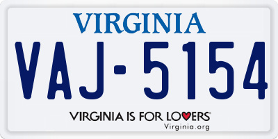 VA license plate VAJ5154