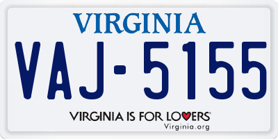 VA license plate VAJ5155