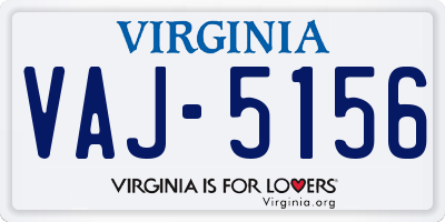VA license plate VAJ5156