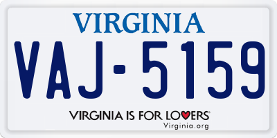 VA license plate VAJ5159