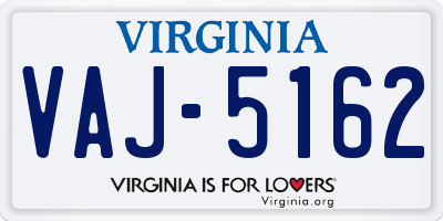 VA license plate VAJ5162