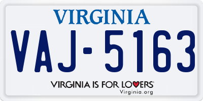 VA license plate VAJ5163