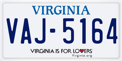 VA license plate VAJ5164