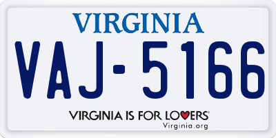 VA license plate VAJ5166