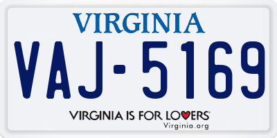 VA license plate VAJ5169