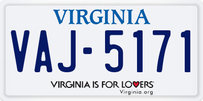 VA license plate VAJ5171