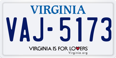 VA license plate VAJ5173