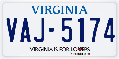 VA license plate VAJ5174