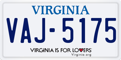 VA license plate VAJ5175