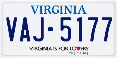 VA license plate VAJ5177