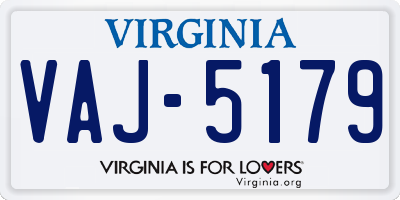 VA license plate VAJ5179