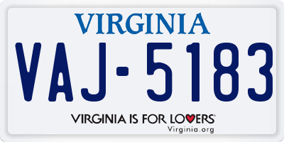 VA license plate VAJ5183