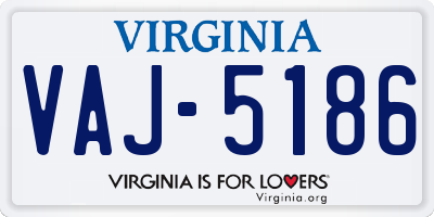 VA license plate VAJ5186