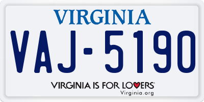 VA license plate VAJ5190