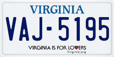 VA license plate VAJ5195