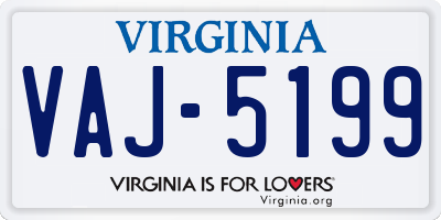 VA license plate VAJ5199