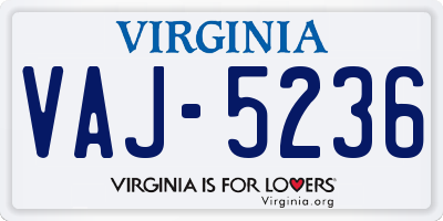 VA license plate VAJ5236