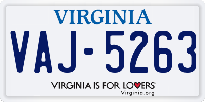 VA license plate VAJ5263