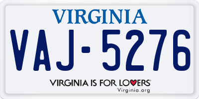 VA license plate VAJ5276