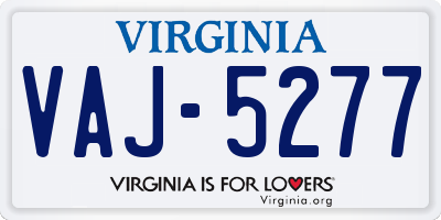 VA license plate VAJ5277