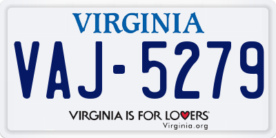 VA license plate VAJ5279