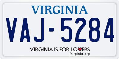 VA license plate VAJ5284