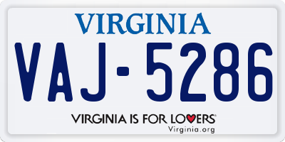 VA license plate VAJ5286