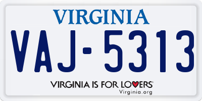 VA license plate VAJ5313