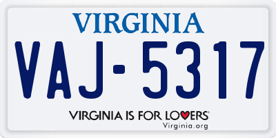 VA license plate VAJ5317