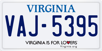 VA license plate VAJ5395