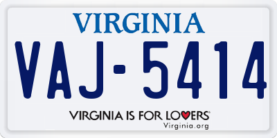 VA license plate VAJ5414