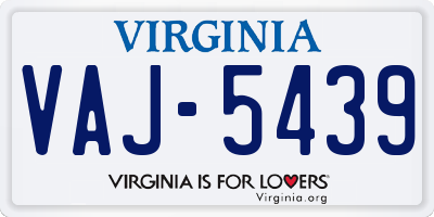 VA license plate VAJ5439
