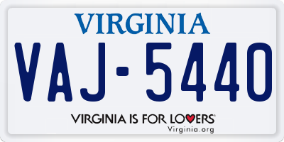 VA license plate VAJ5440