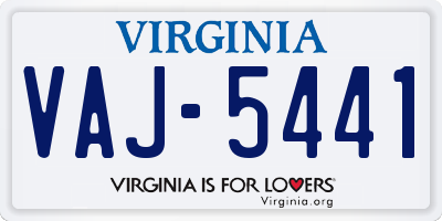 VA license plate VAJ5441
