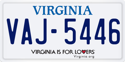 VA license plate VAJ5446
