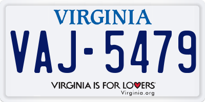 VA license plate VAJ5479