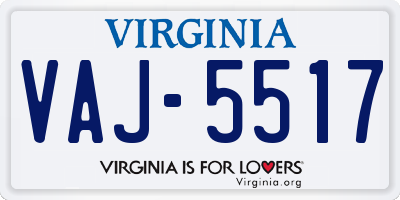 VA license plate VAJ5517