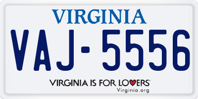 VA license plate VAJ5556