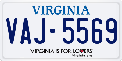 VA license plate VAJ5569
