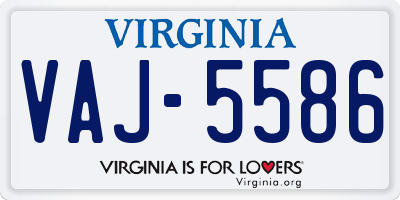 VA license plate VAJ5586