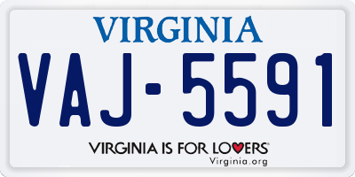 VA license plate VAJ5591