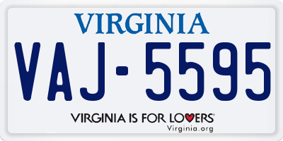 VA license plate VAJ5595