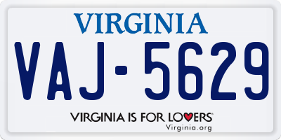 VA license plate VAJ5629