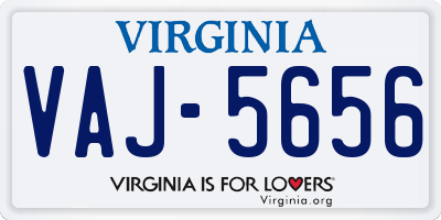 VA license plate VAJ5656