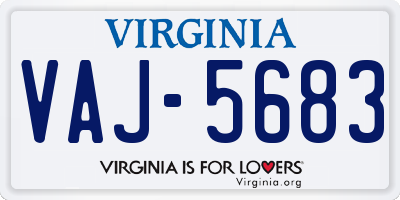 VA license plate VAJ5683