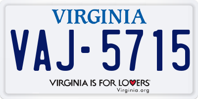 VA license plate VAJ5715