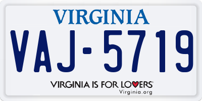 VA license plate VAJ5719