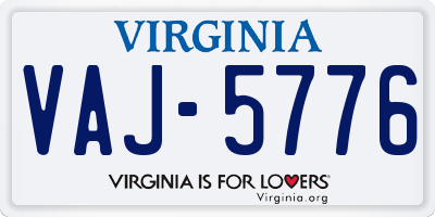 VA license plate VAJ5776