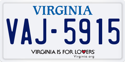 VA license plate VAJ5915