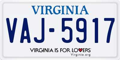 VA license plate VAJ5917